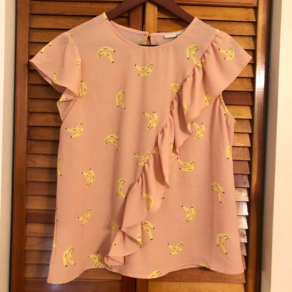 june & hudson banana print blouse